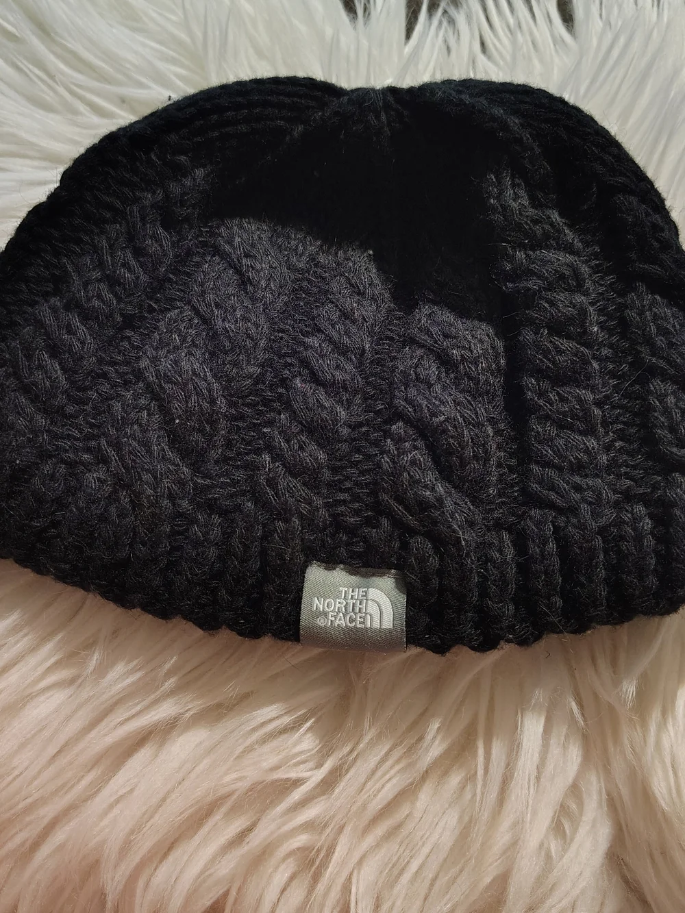 The North Face Black Cable Knit Lined Beanie Hat One Size Unisex Winter